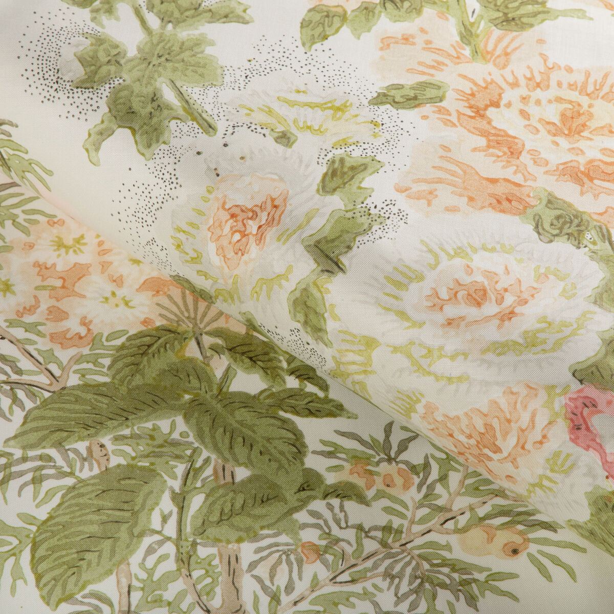 Hollyhock Hdb - Apricot/Moss - Lee Jofa Fabric