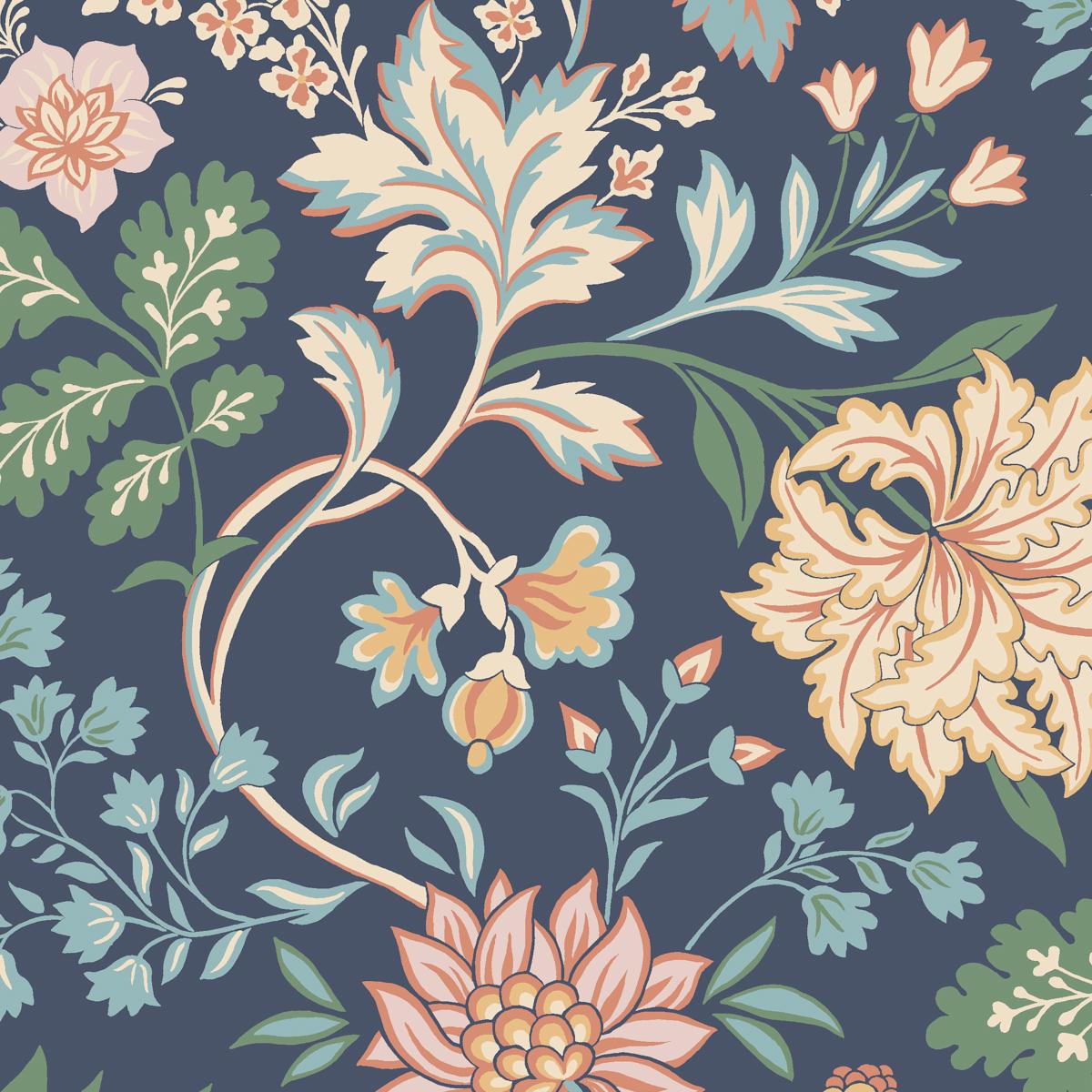 Alicia - Navy - Schumacher 2008 Wallcovering