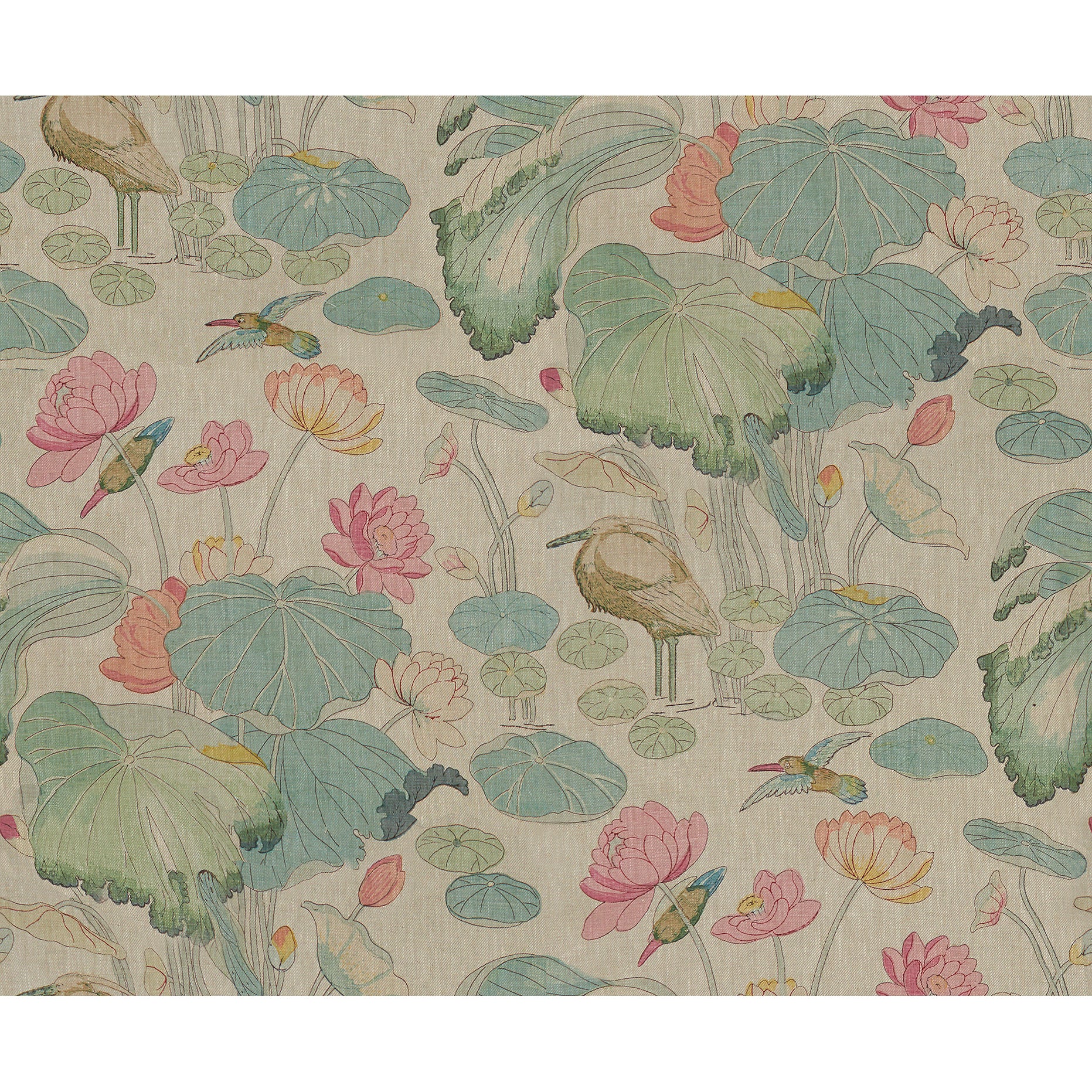 Nympheus Twill - Pink/Teal - Lee Jofa Fabric