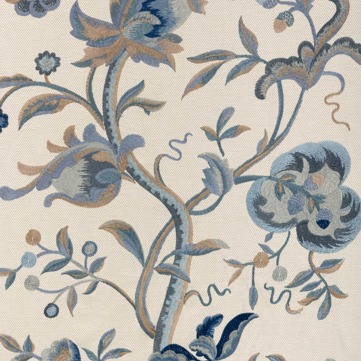Dorton Embroidery - Indigo - LEE JOFA Tela