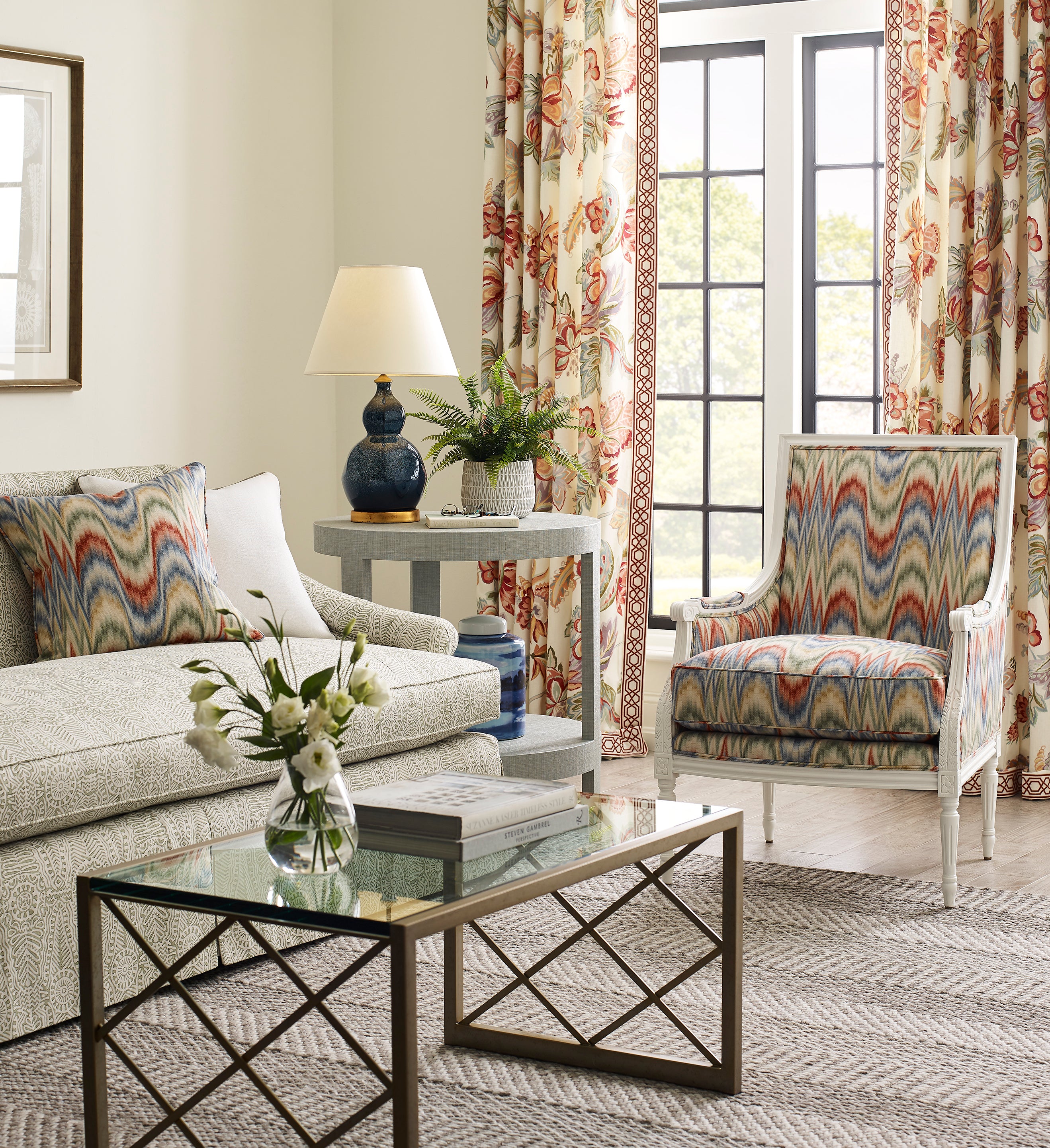 Jasper Print - Brick/Pool - Lee Jofa Fabric