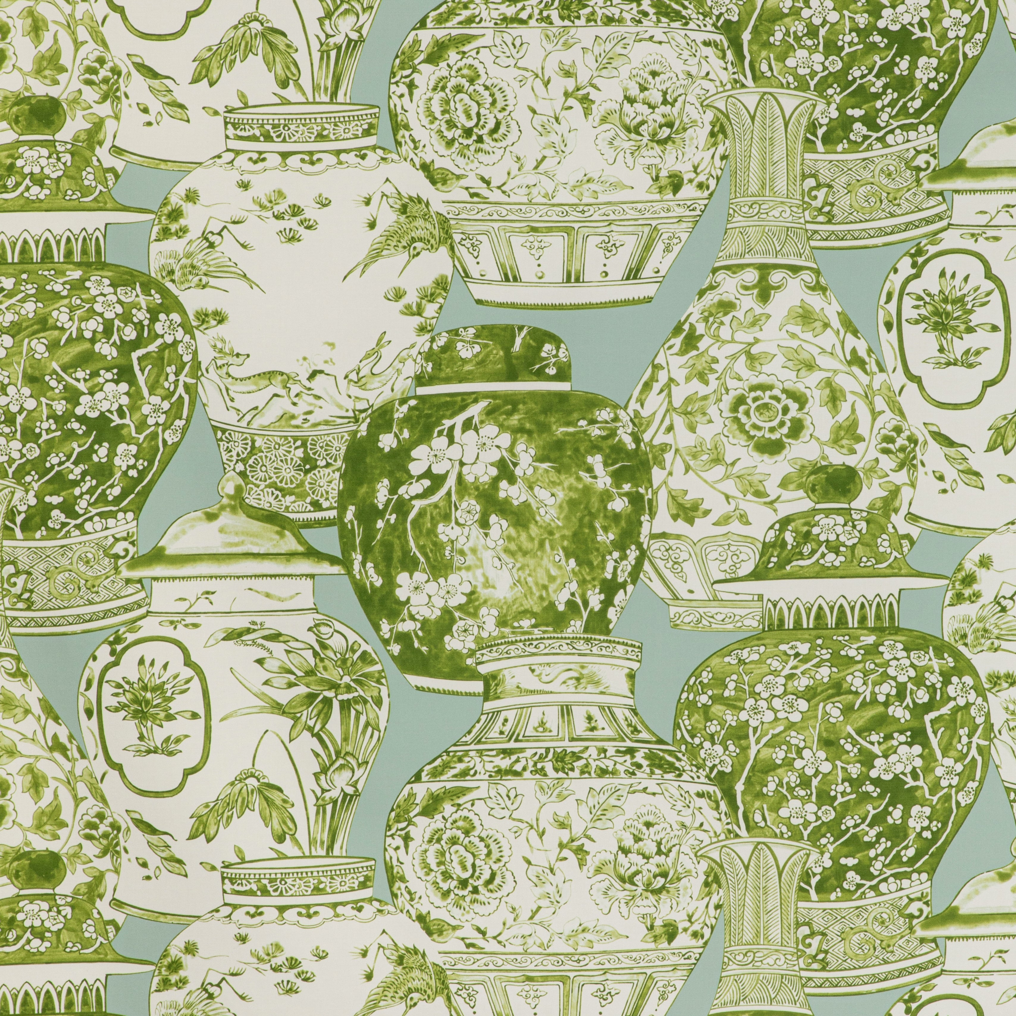 Pandan Print - Mist/Jade - Lee Jofa Fabric