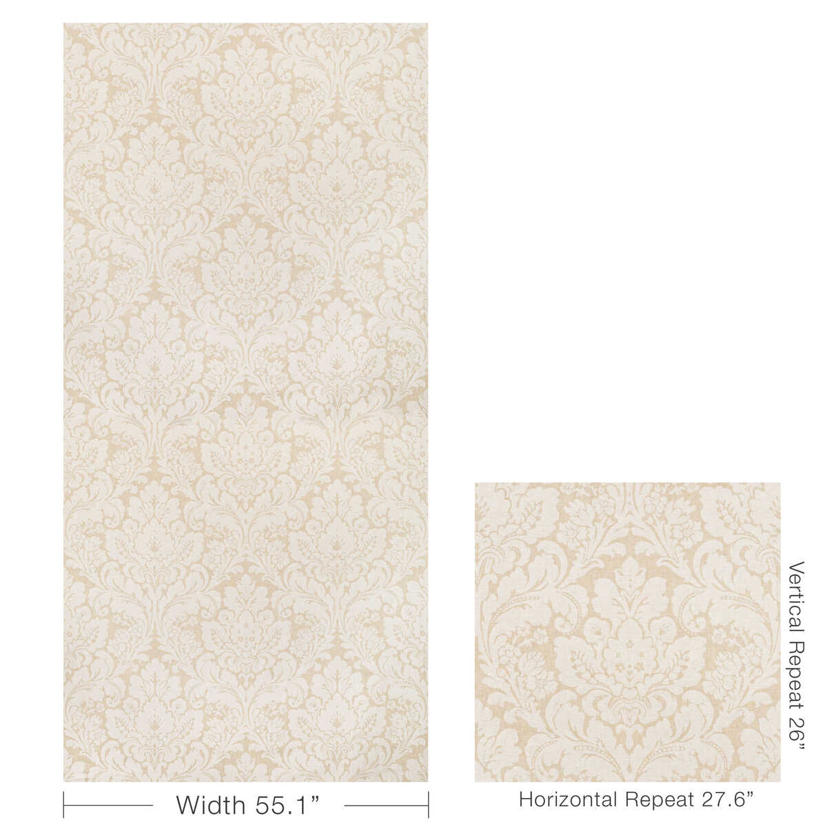 Acanthus Damask - Pearl - LEE JOFA Tela