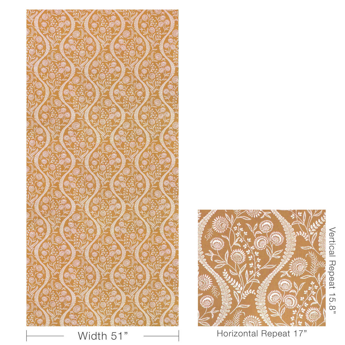 Floriblanca - Golden - LEE JOFA Fabric