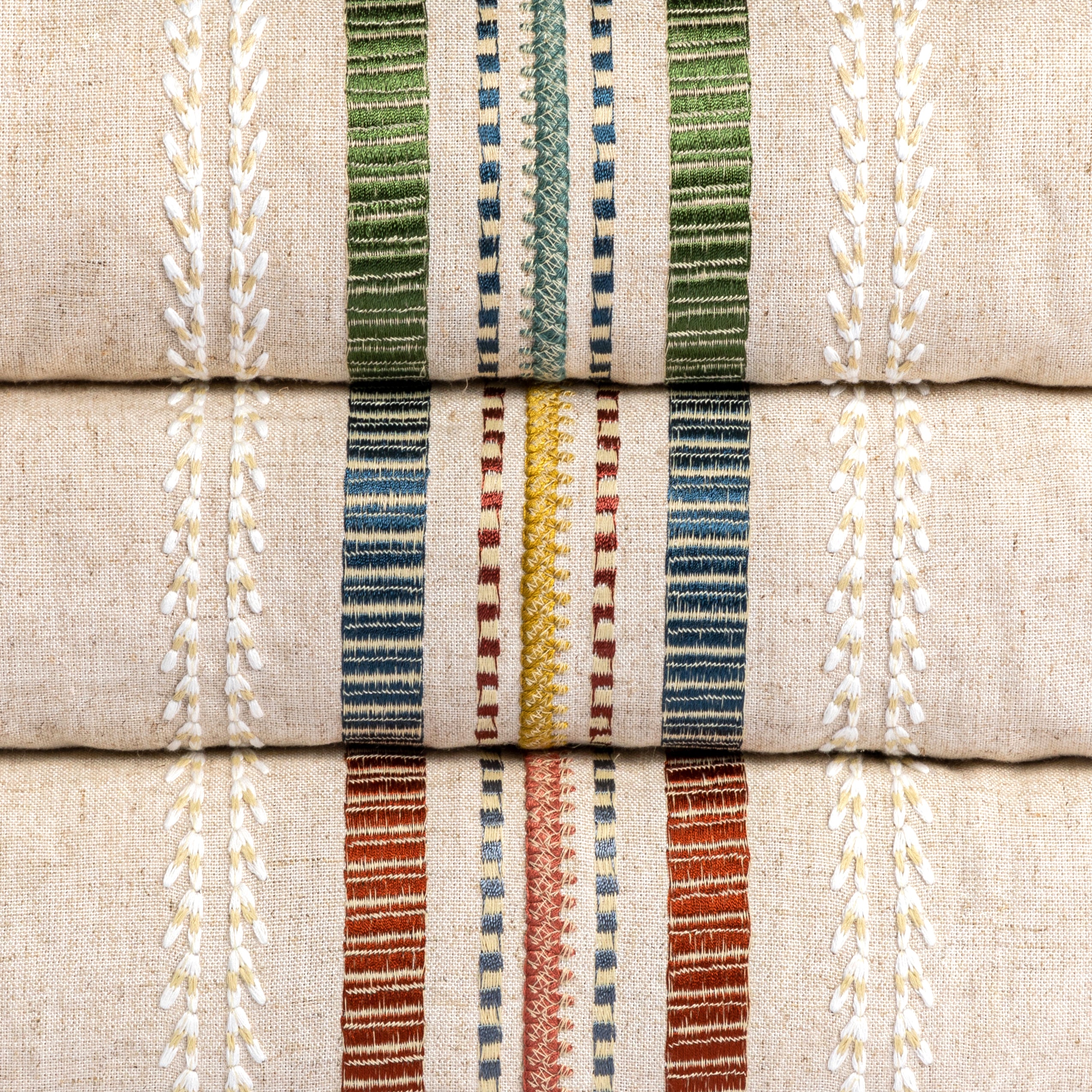 Nautique Emb - Rust/Blue - Lee Jofa Fabric
