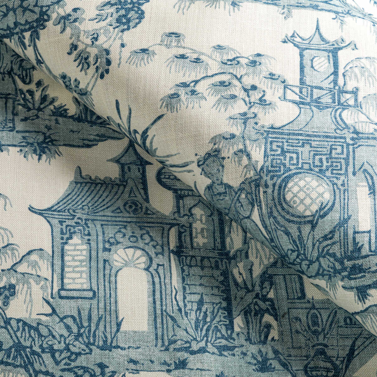 Pagoda Toile - Blue - LEE JOFA Fabric