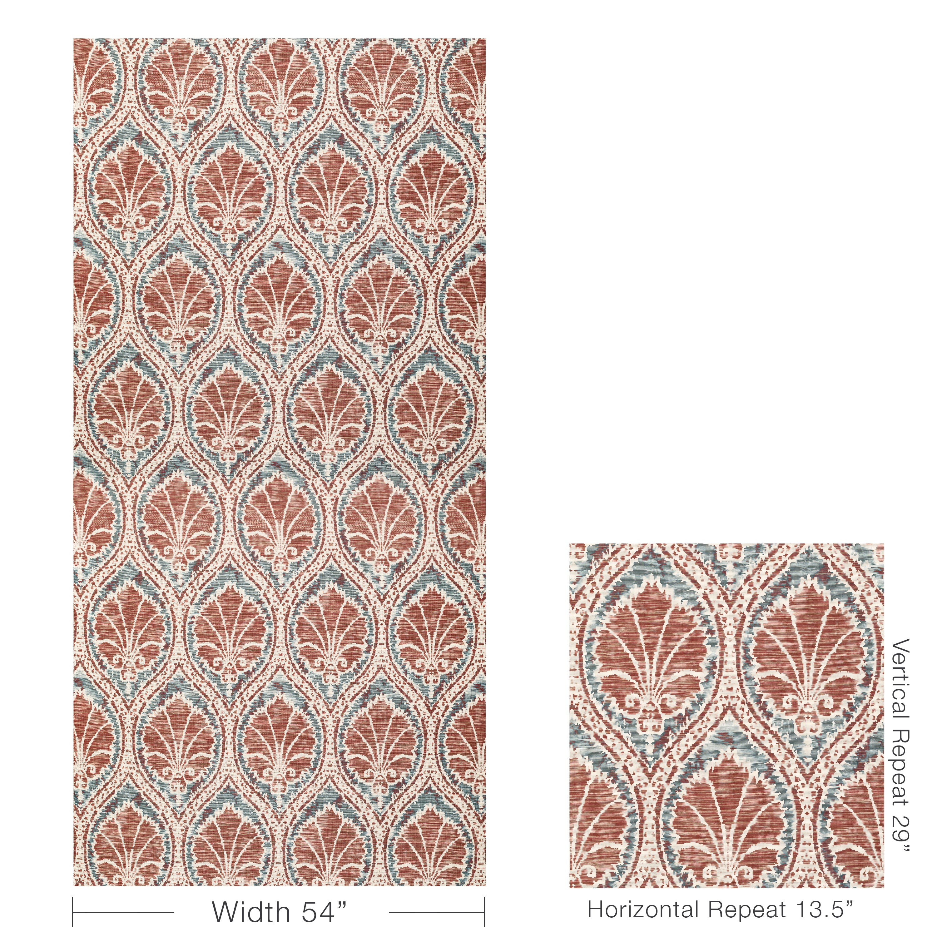 Seville Weave - Denim/Brick - Lee Jofa Fabric