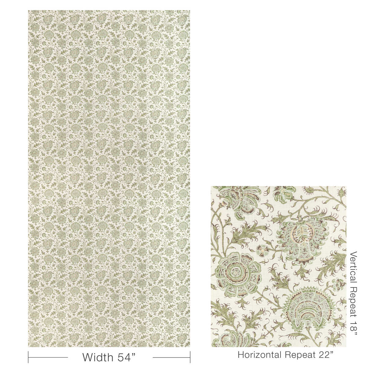 Indiennes Floral - Ivy - LEE JOFA Fabric