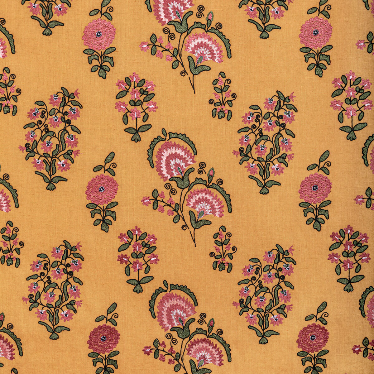 Mead Embroidery - Saffron/Petal - Lee Jofa Fabric
