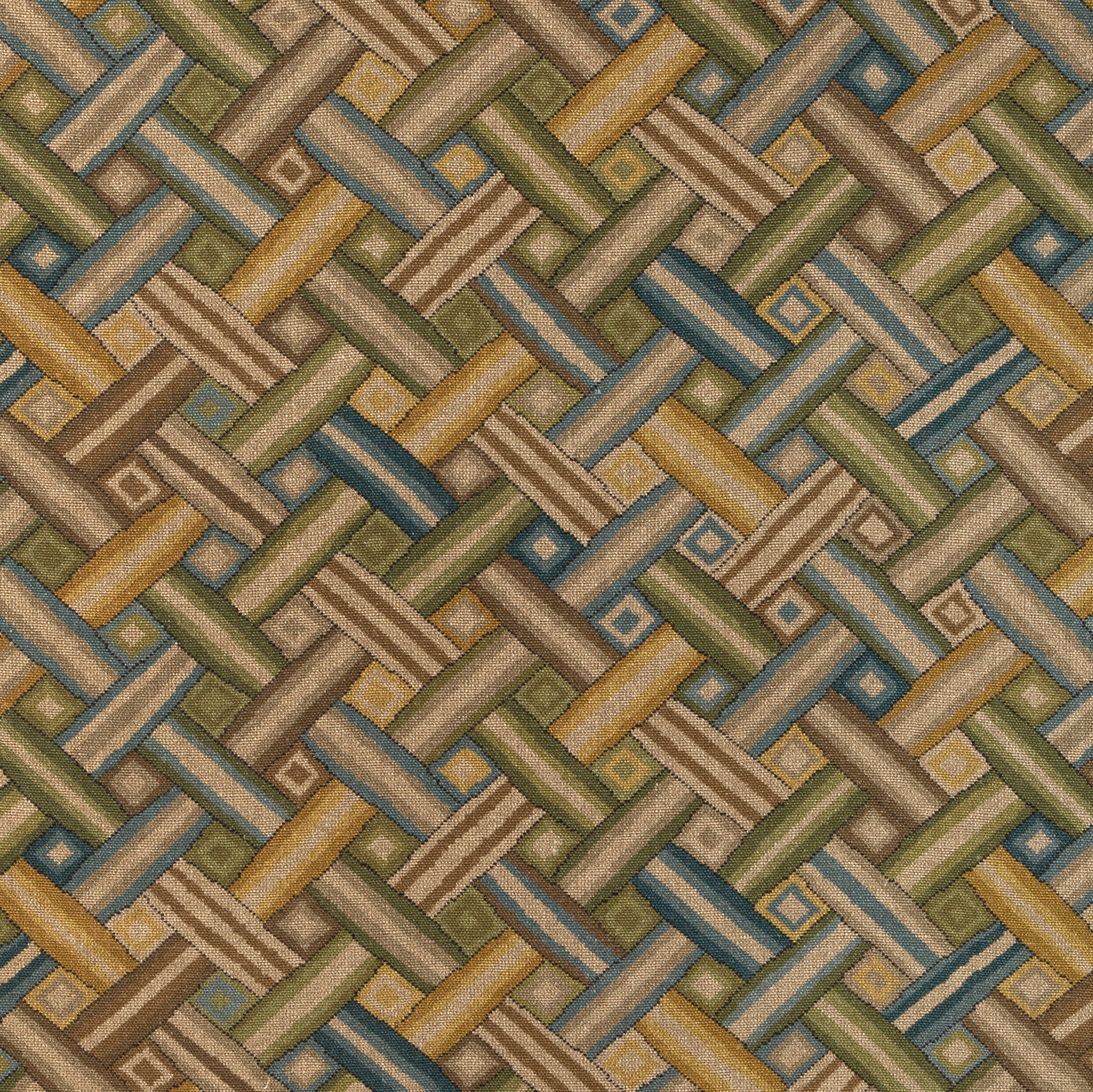 Strapwork Print - Ivy/Blue - Lee Jofa Fabric