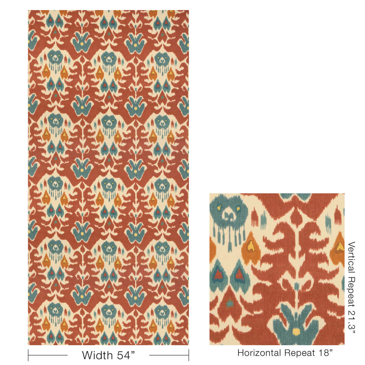 Marco Polo Ii - Brick/Teal - LEE JOFA Fabric