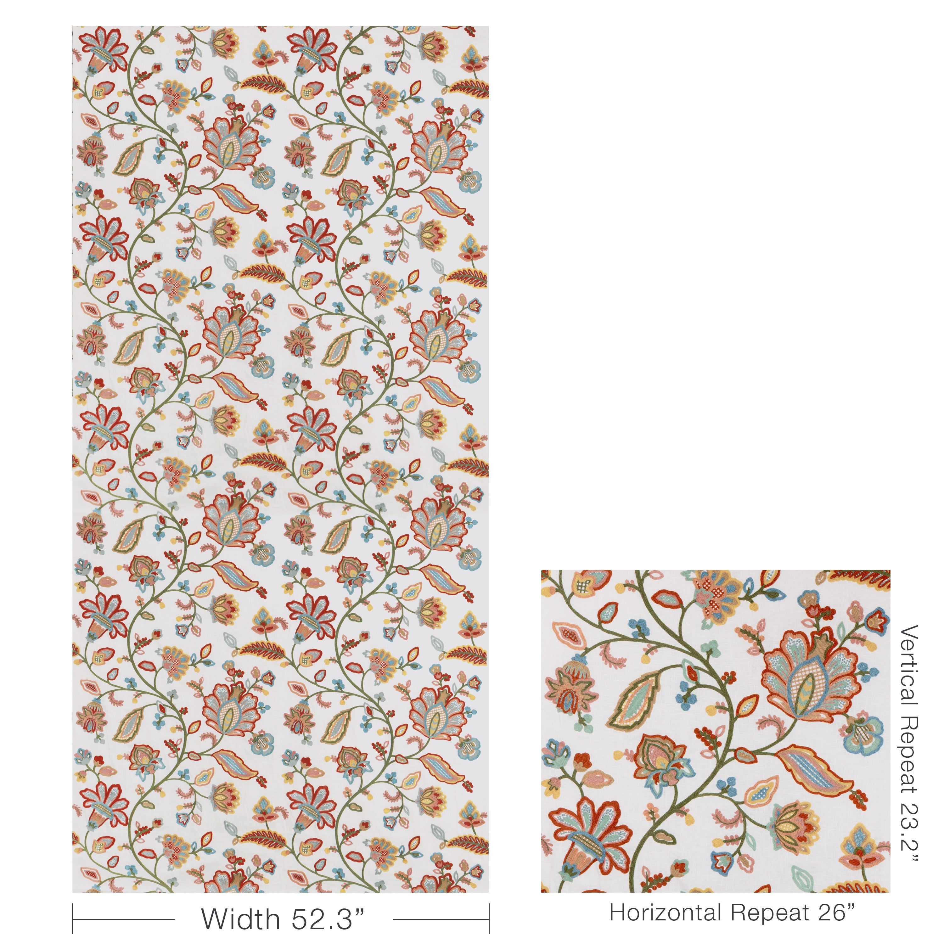 Westfield Emb - Ivory/Multi - Lee Jofa Fabric