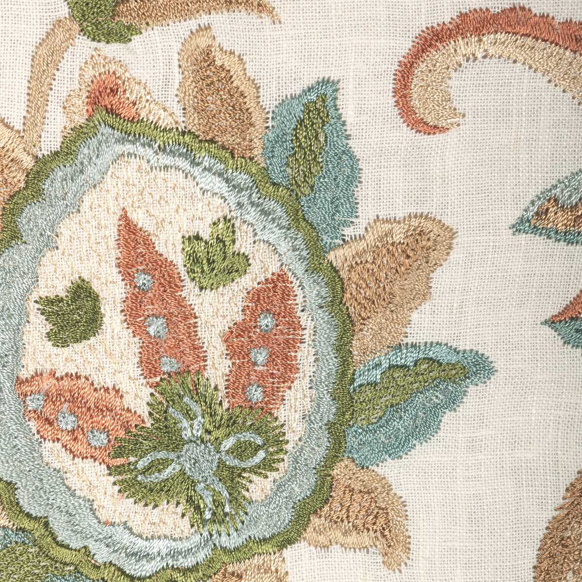 Palawan Emb - Aqua/Clay - LEE JOFA Fabric