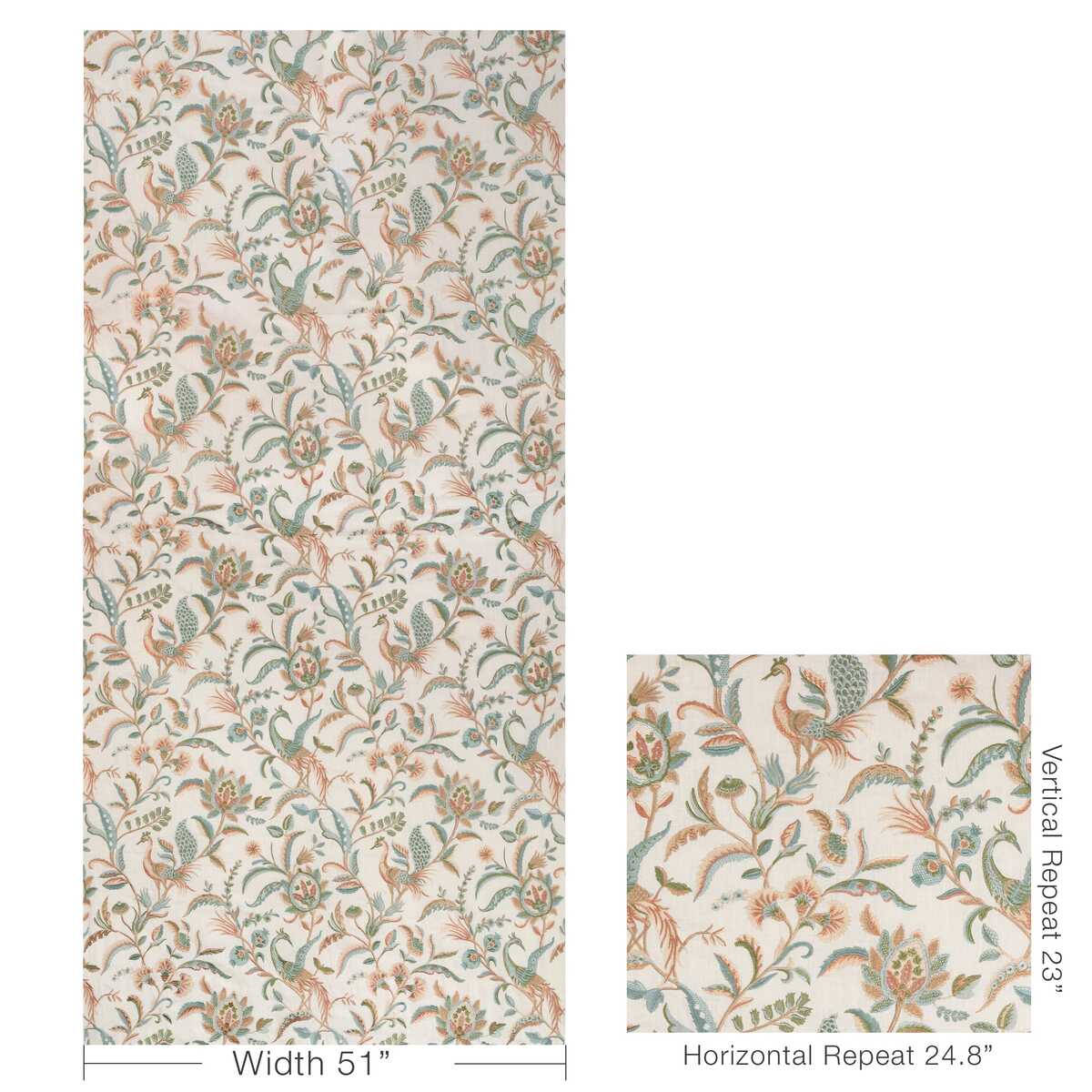 Palawan Emb - Aqua/Clay - LEE JOFA Fabric