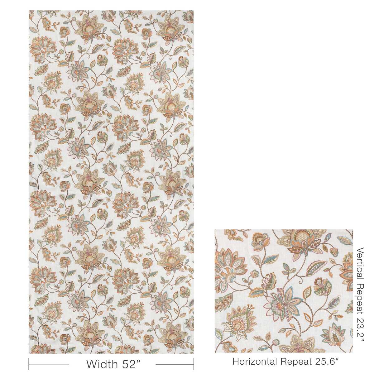 Mayfair Emb - Terracotta - LEE JOFA Fabric