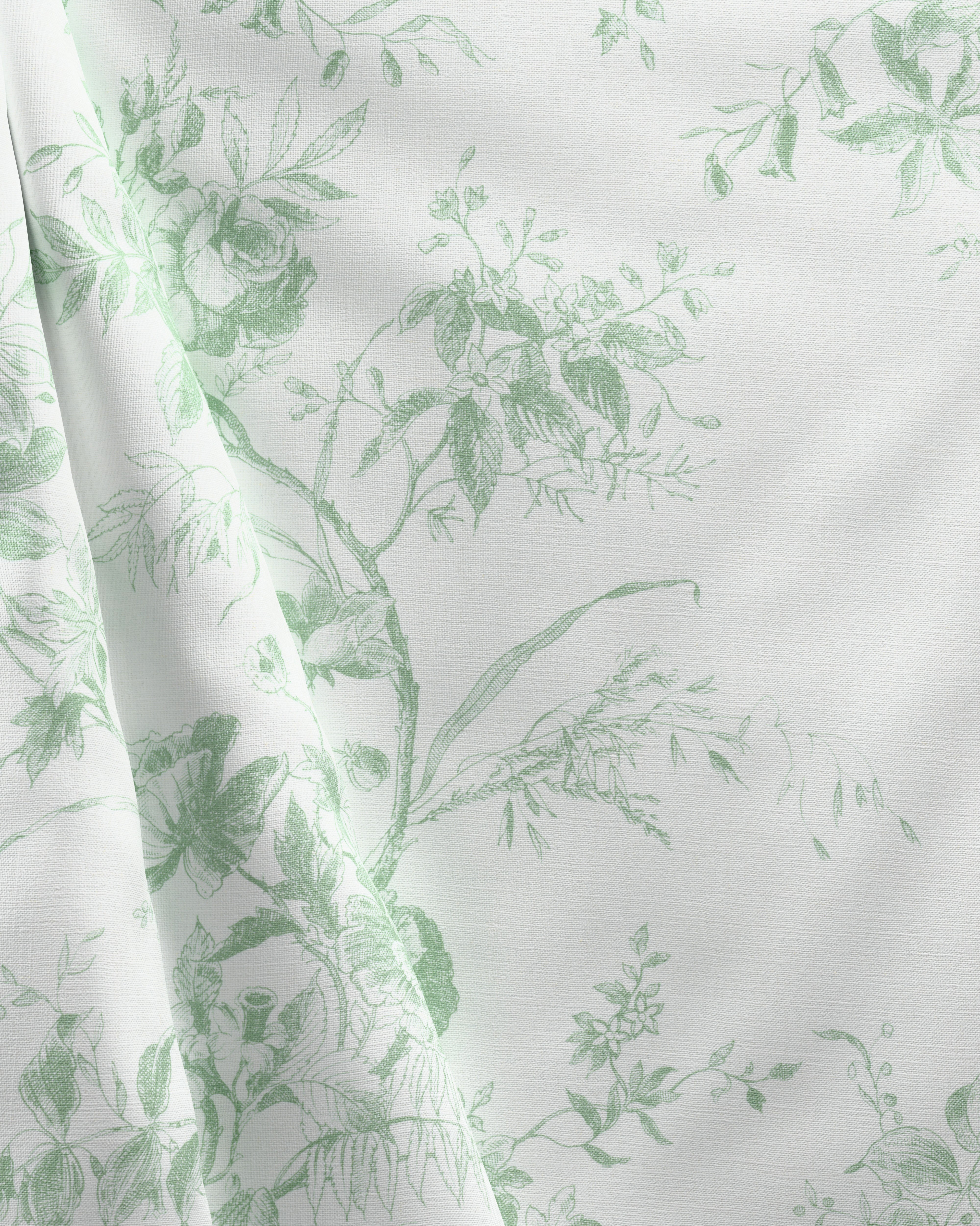Tea Rose Toile - Leaf - Lee Jofa Fabric