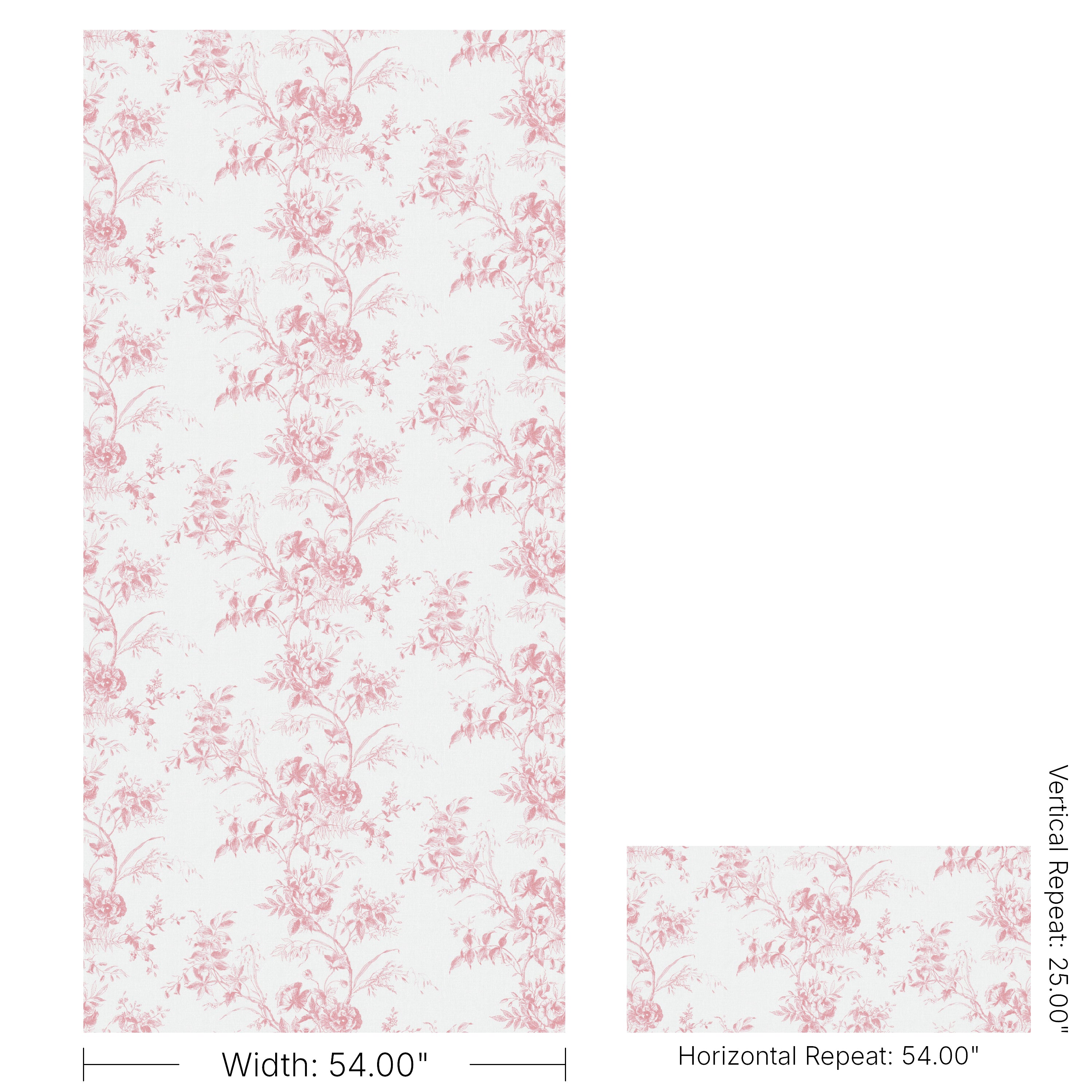 Tea Rose Toile - Rose - Lee Jofa Fabric