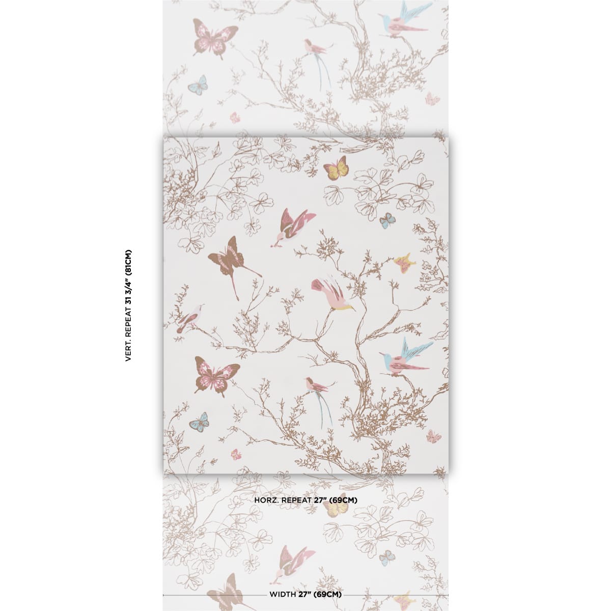 BIRDS-BUTTERFLIES-SPRING-SCHUMACHER-2704423 - Schumacher Wallpaper