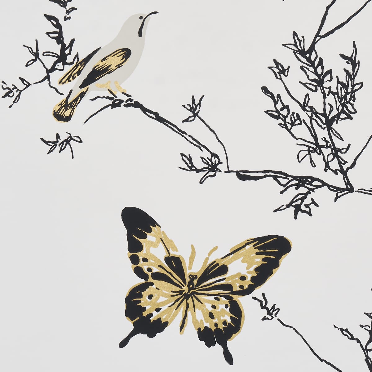 BIRDS-BUTTERFLIES-NEUTRAL-SCHUMACHER-2704424 - Schumacher Wallpaper