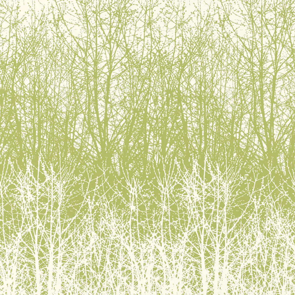 Birches - Leaf/White - Schumacher 2707242 Wallcovering - Schumacher Wallpaper