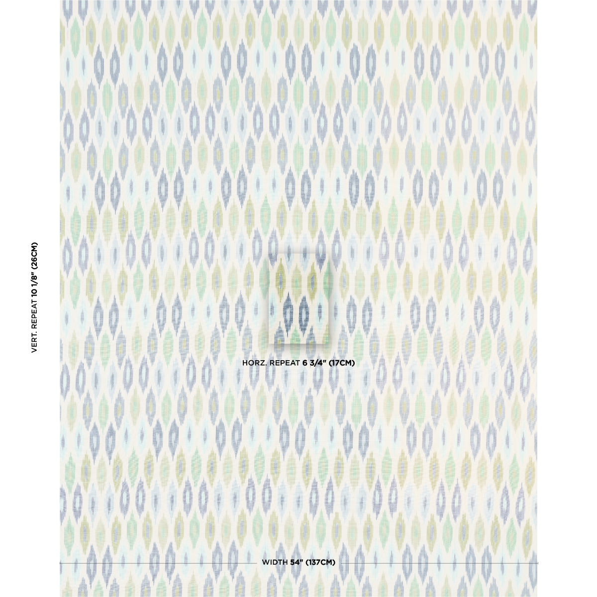Sunara Ikat - Peacock - Schumacher 3471002 Fabric - Schumacher Fabric