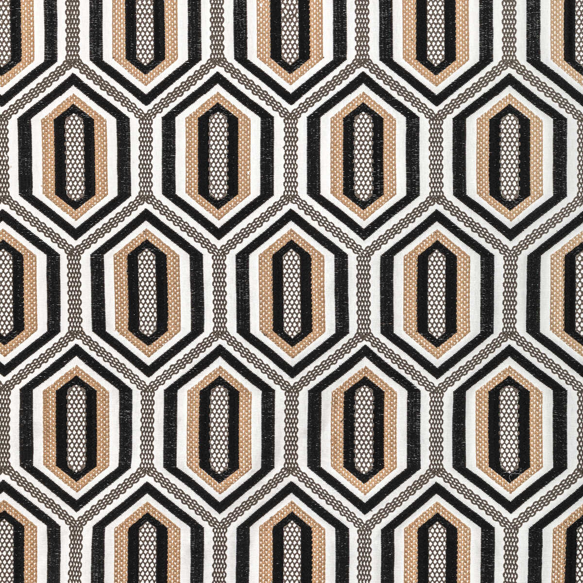 Kaleidoscope Emb - Onyx - KRAVET COUTURE Fabric