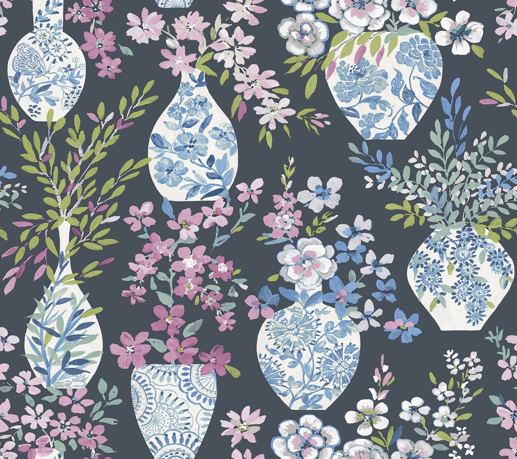harper-brown-floral-vase-wallpaper-charcoal-york-wallcoverings-4120-72004