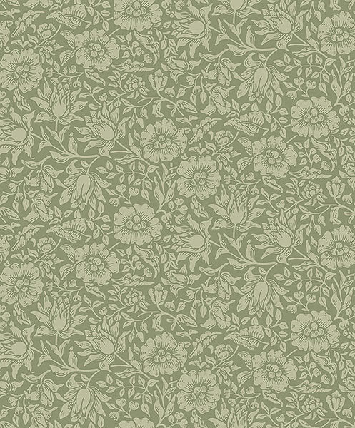 Mallow Wallpaper - Green - York Wallcoverings - 4153-82041