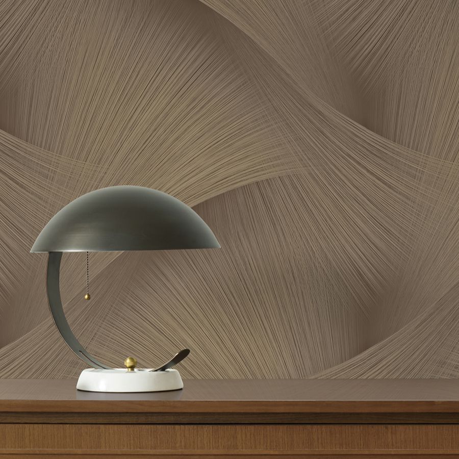 Etched Reeds Coffee Abstract Wallpaper - detail room view - York Wallcoverings 4228-84104 - York Wallcoverings Wallpaper