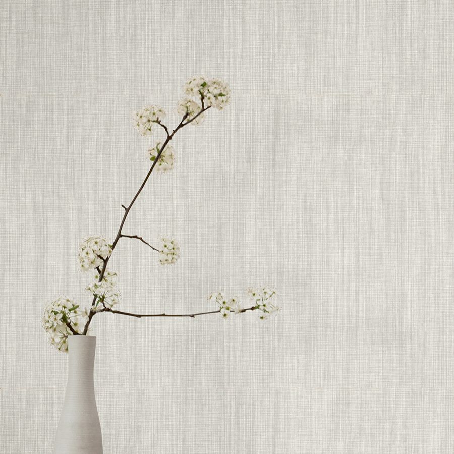 Egyptian Linen Eggshell Faux Fabric Wallpaper - room view - York Wallcoverings 4228-84114 - York Wallcoverings Wallpaper