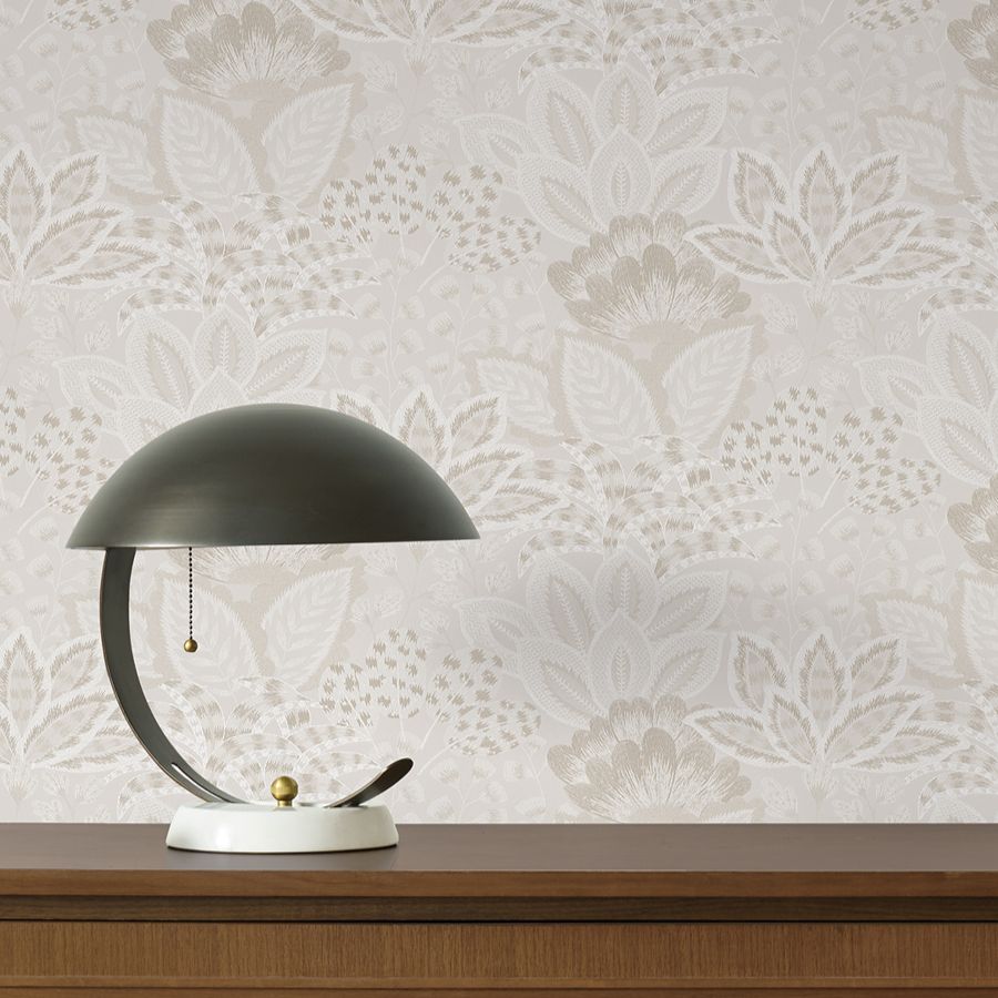 Catherine Pearl Botanical Wallpaper - detail room view - York Wallcoverings 4228-84121 - York Wallcoverings Wallpaper