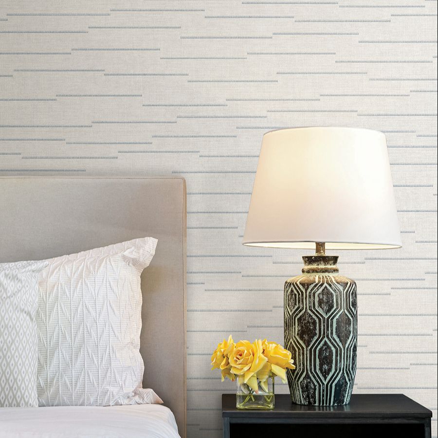 Latitude Ivory Striated Wallpaper - room view - York Wallcoverings 4228-84138 - York Wallcoverings Wallpaper