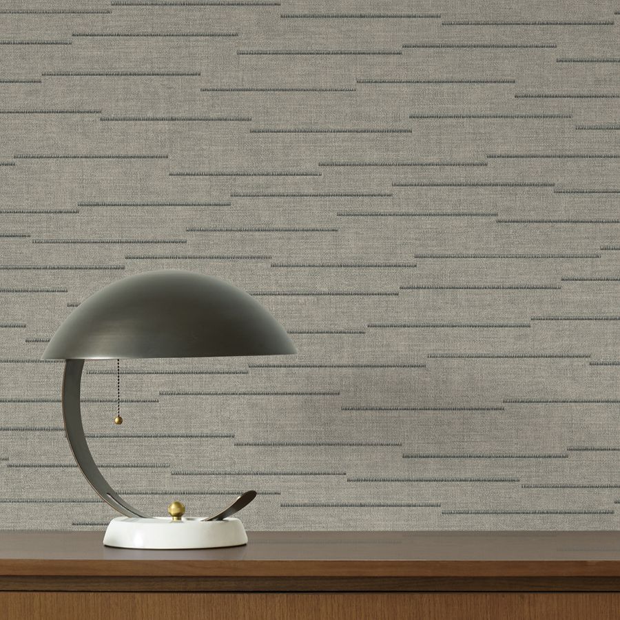 Latitude Grey Striated Wallpaper - detail room view - York Wallcoverings 4228-84139 - York Wallcoverings Wallpaper
