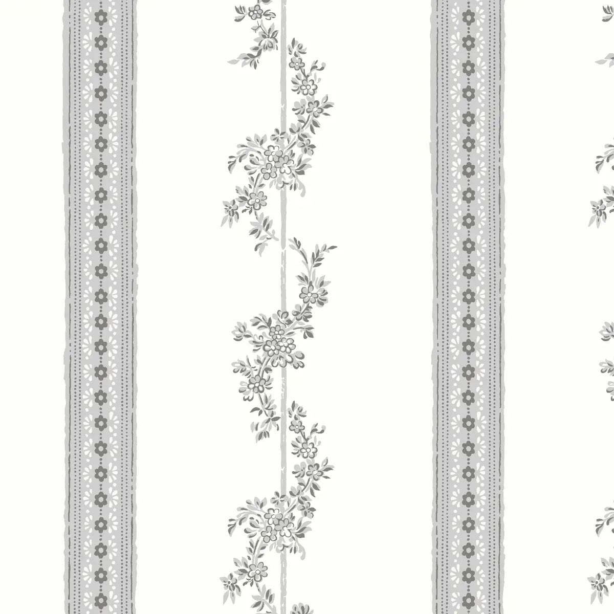 Drottningholm - Grey - Schumacher 4508 Wallcovering - Schumacher Wallpaper