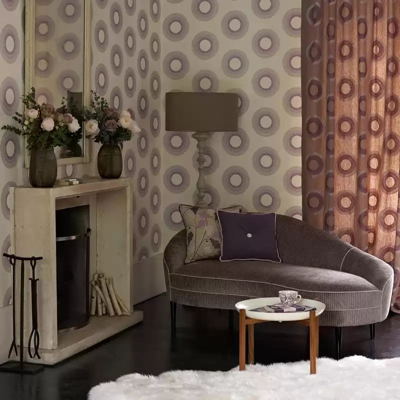 Cabochon Parure Linen/Fucsia/Purple - Osborne & Little - W6436-04 Wallcovering