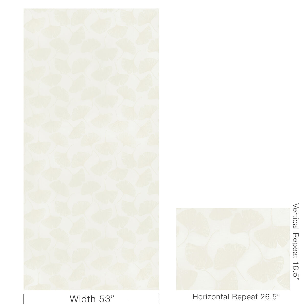Gingko Leaf - Pearl - Kravet Couture Fabric