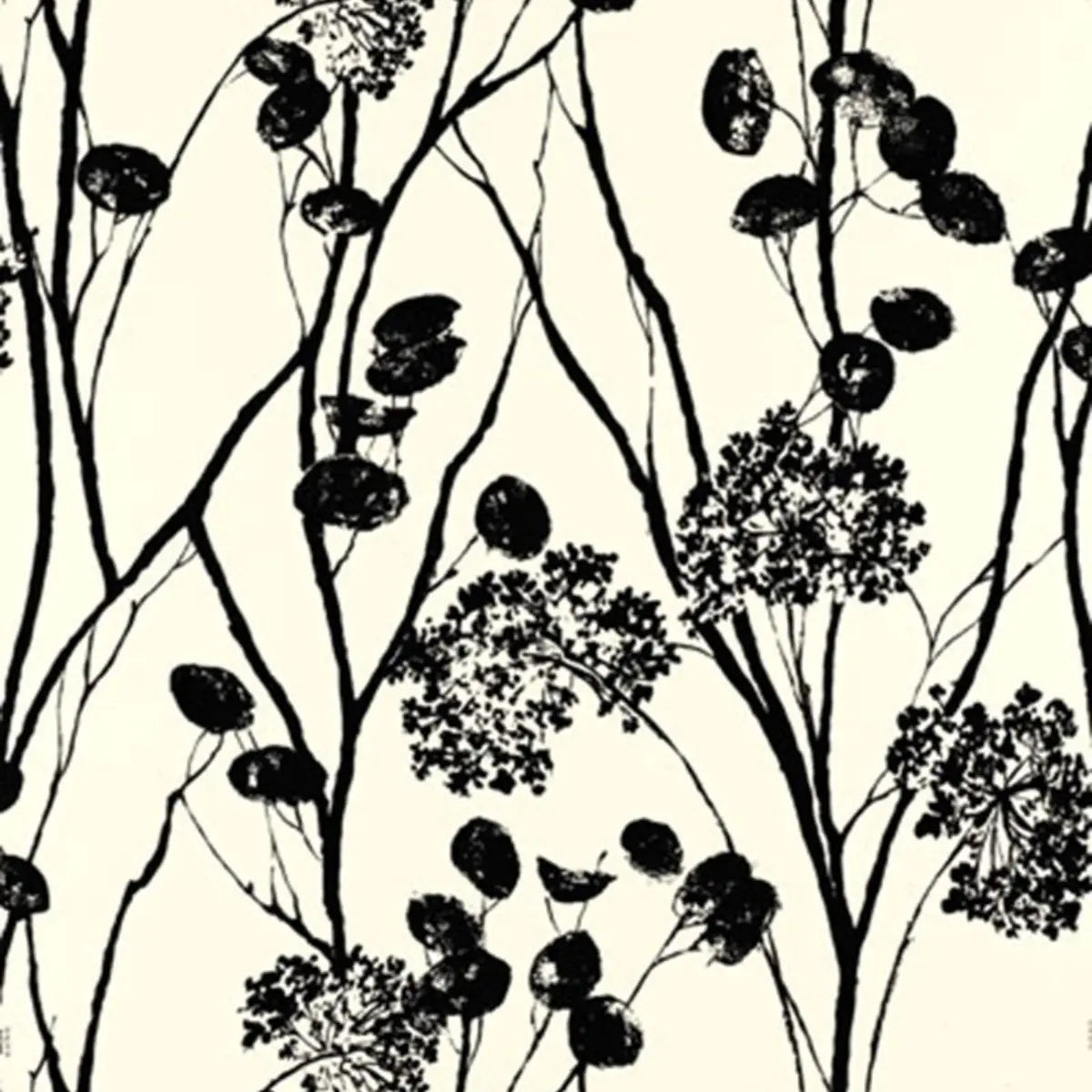 Moonpennies - Black & Ivory - Schumacher 5003333 Wallcovering - Schumacher Wallpaper