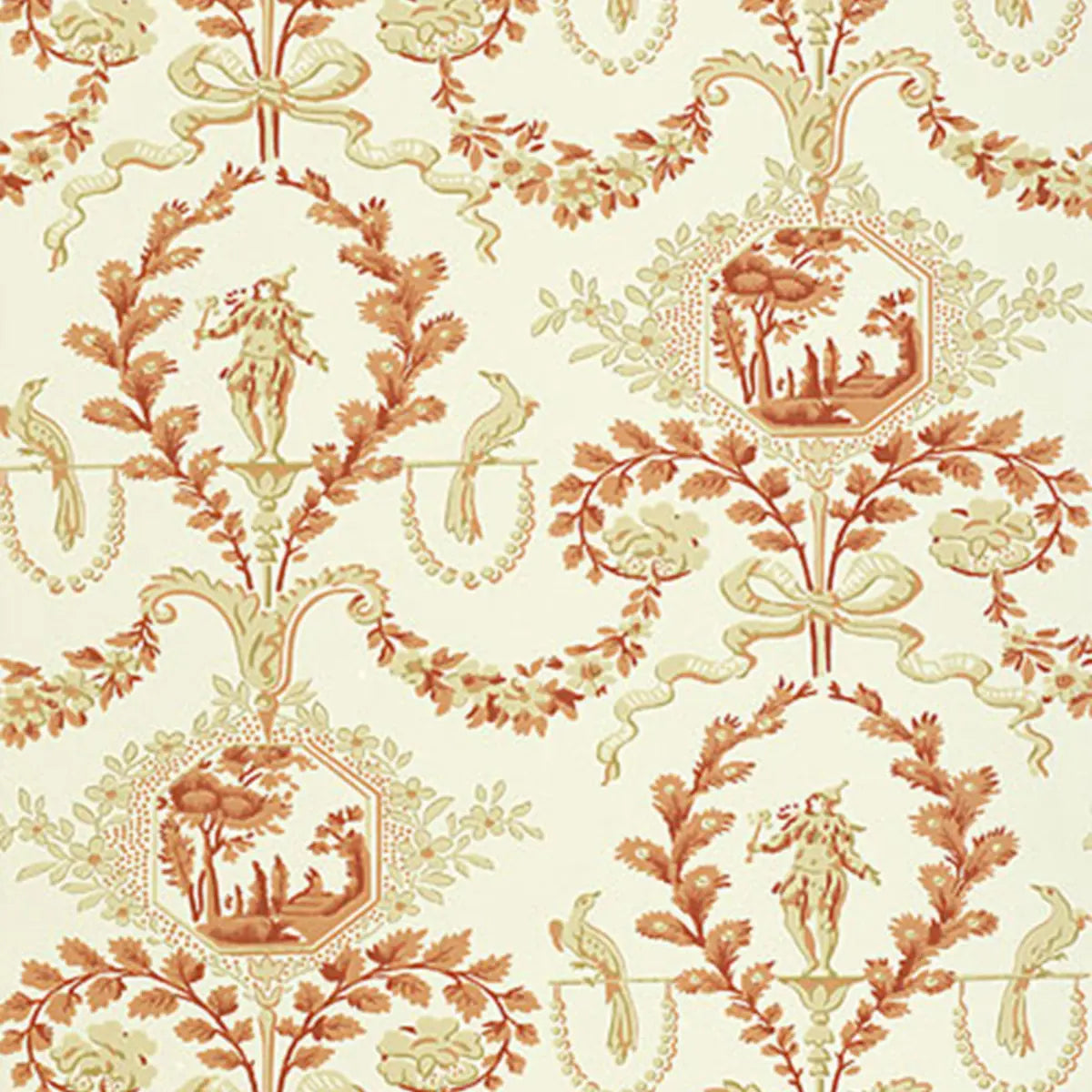 Jester Arabesque - Terra Cotta - Schumacher 5004111 Wallcovering - Schumacher Wallpaper
