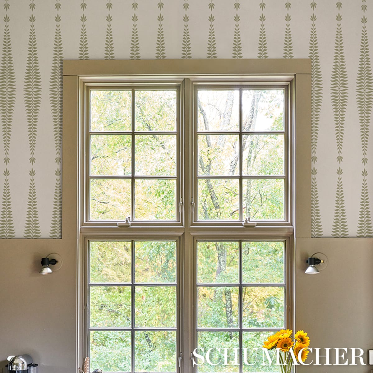 FERN-TREE-SAGE-SCHUMACHER-5005076 - Schumacher Wallpaper