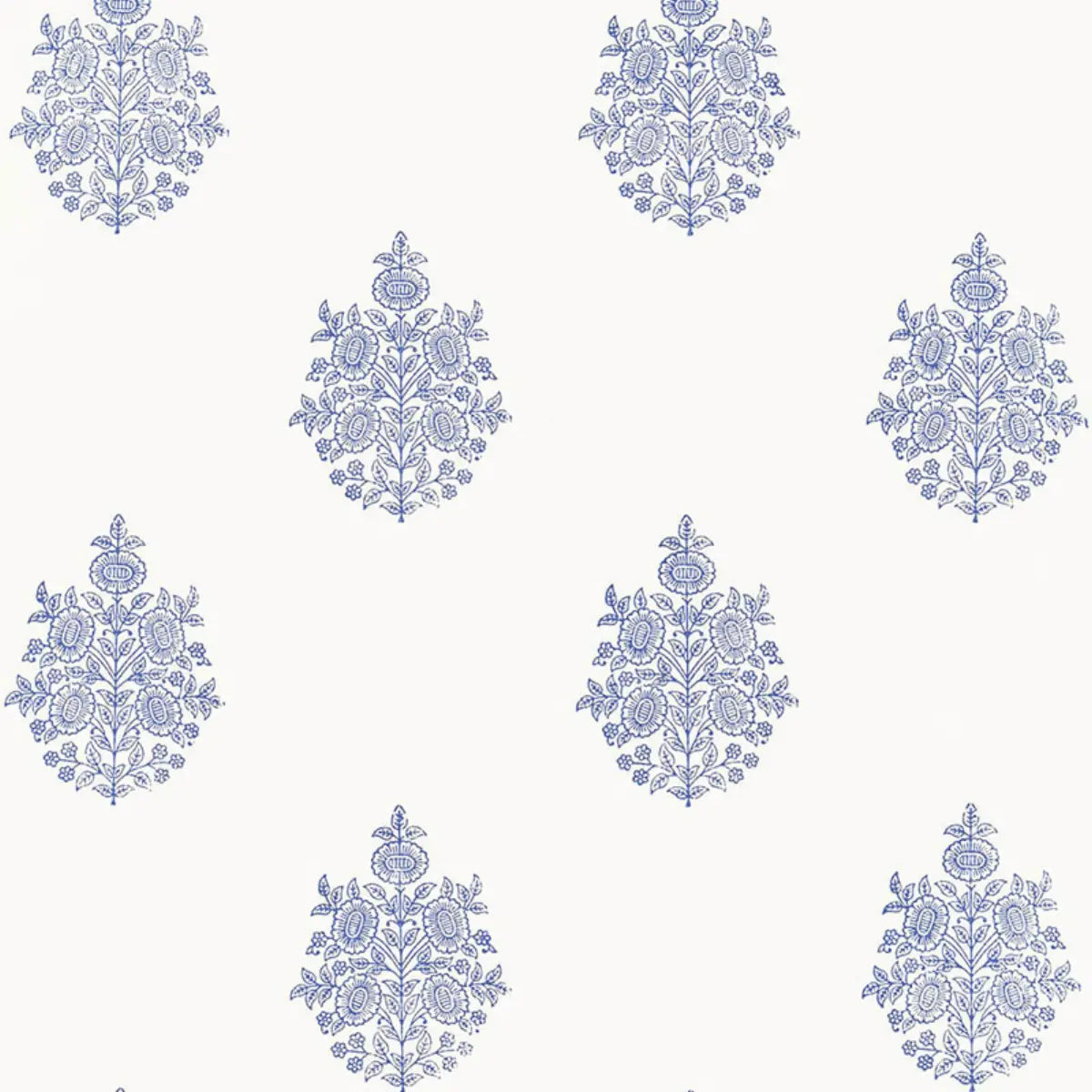 Asara Flower - Delft - Schumacher 5005321 Wallcovering - Schumacher Wallpaper