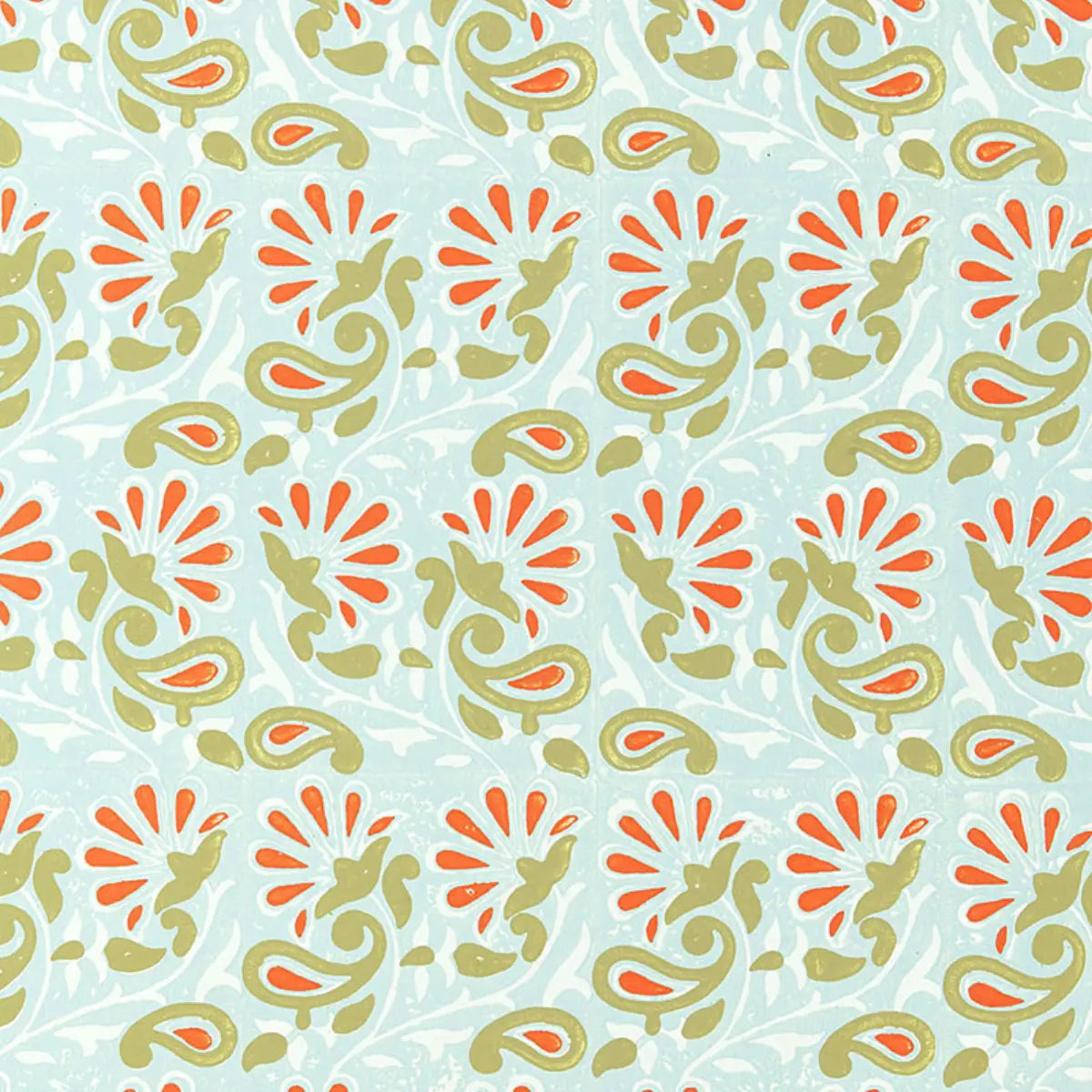 Rampura - Water Blue - Schumacher 5005342 Wallcovering - Schumacher Wallpaper