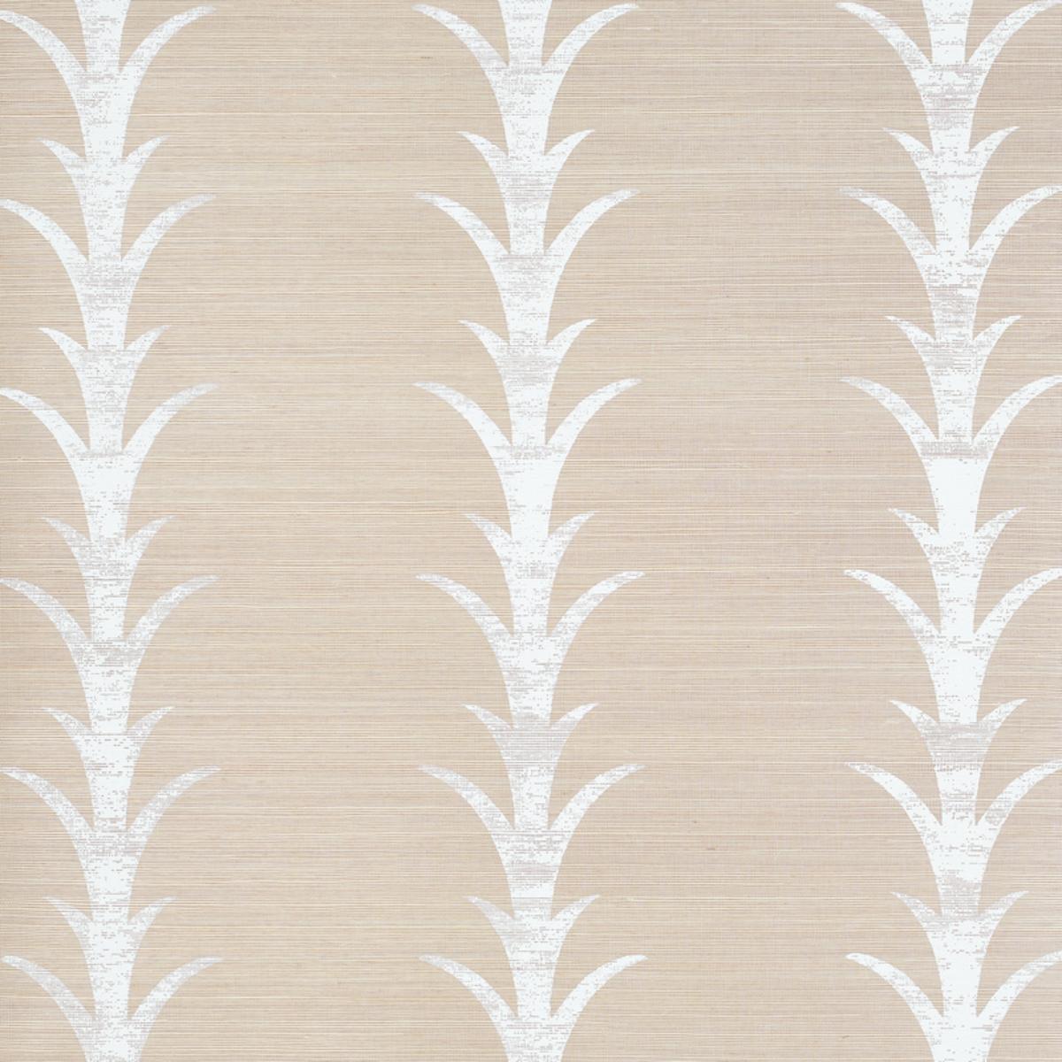 Acanthus Stripe Sisal - Fog & Chalk - Schumacher 5006052 Wallcovering