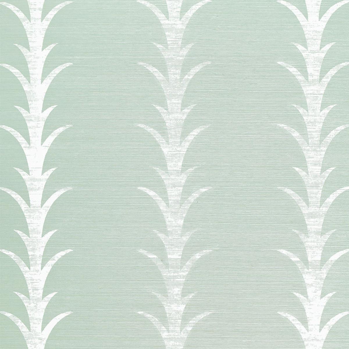 Acanthus Stripe Sisal - Seaglass & Chalk - Schumacher 5006053 Wallcovering