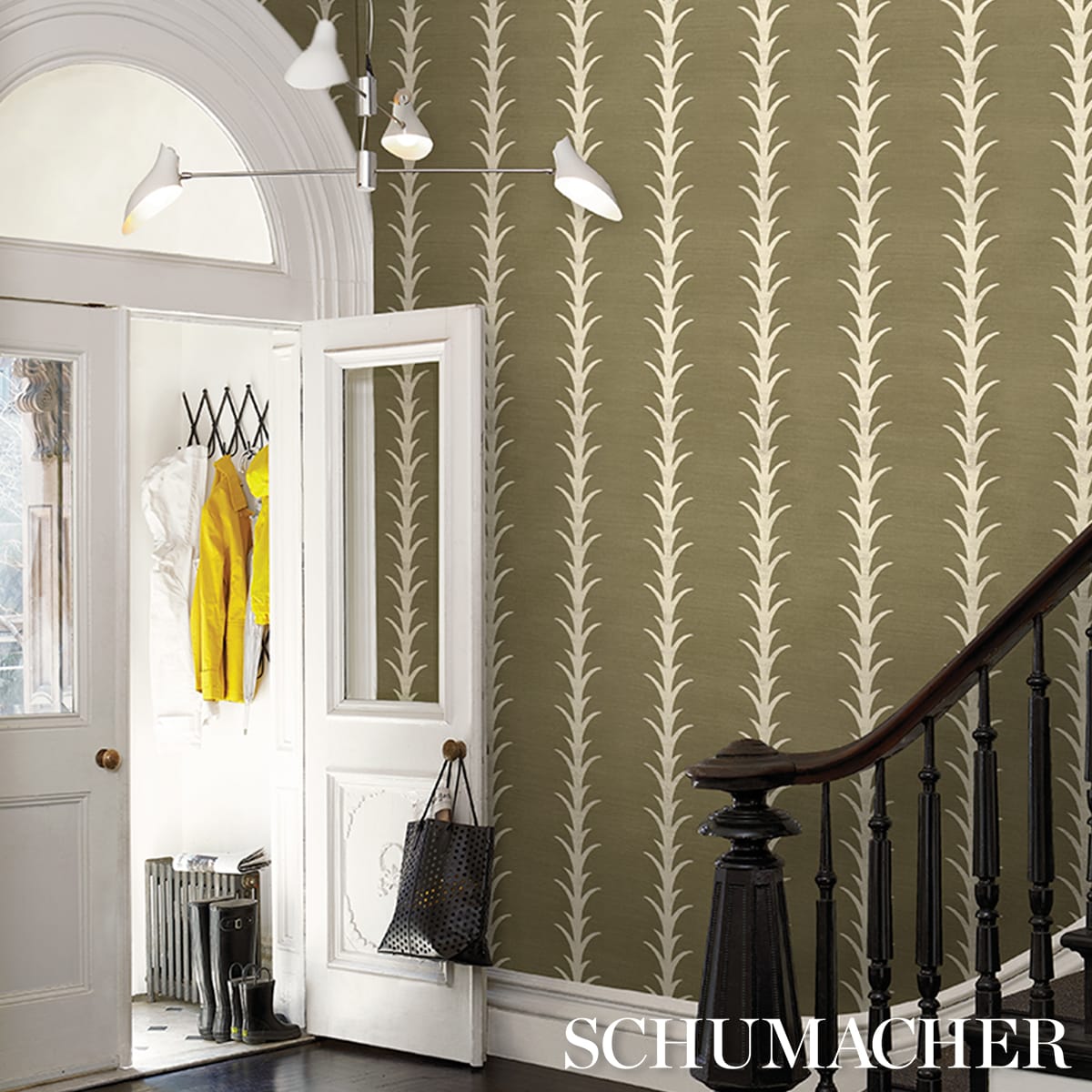 ACANTHUS-STRIPE-SISAL-JUNIPER-SCHUMACHER-5006057 - Schumacher Wallpaper
