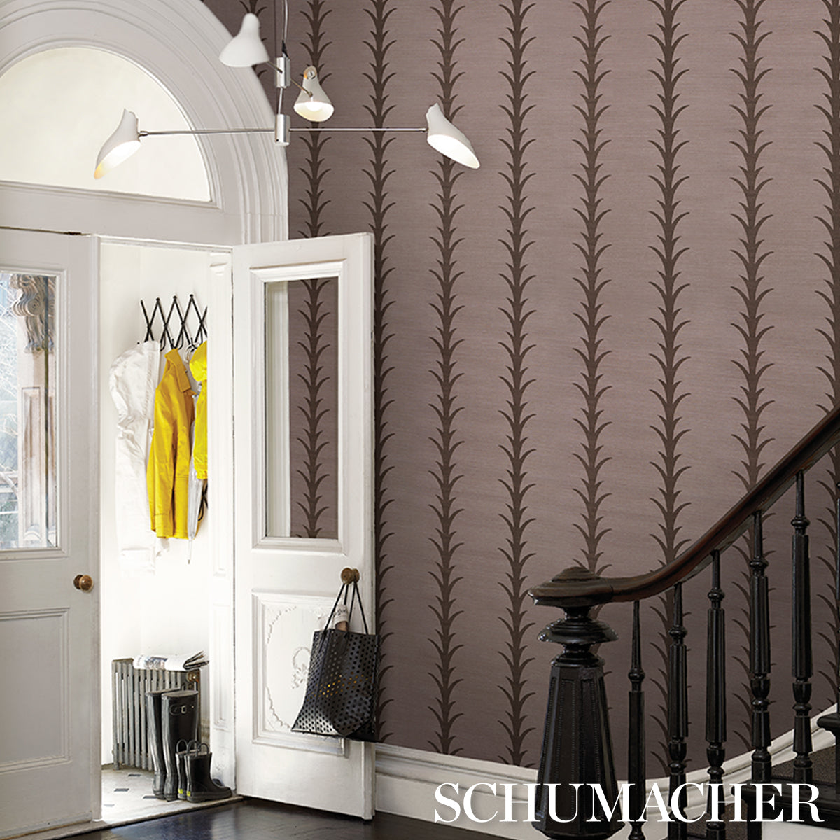 ACANTHUS-STRIPE-SISAL-ROSE-ANTIQUE-SCHUMACHER-5006059 - Schumacher Wallpaper