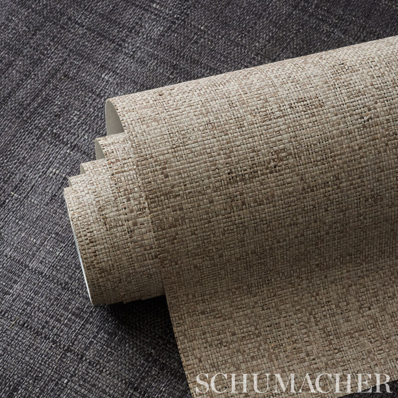 WESTON-RAFFIA-WEAVE-GREY-SCHUMACHER-5006201 - Schumacher Wallpaper