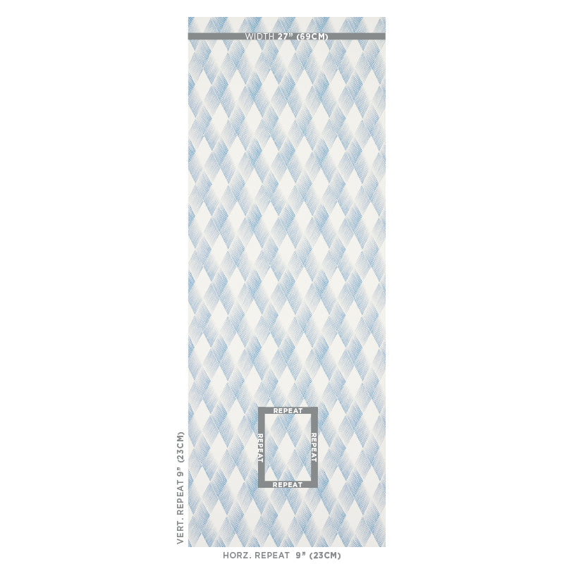 Fetlock Blue wallpaper by Schumacher, 5007132 — view 2 - Schumacher Wallpaper