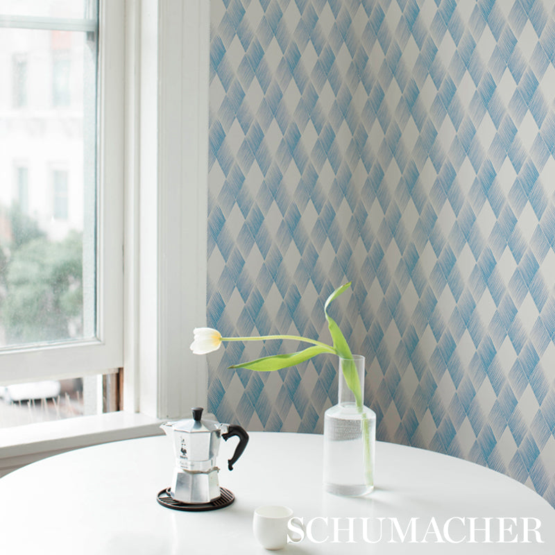 Fetlock Blue wallpaper by Schumacher, 5007132 — view 4 - Schumacher Wallpaper