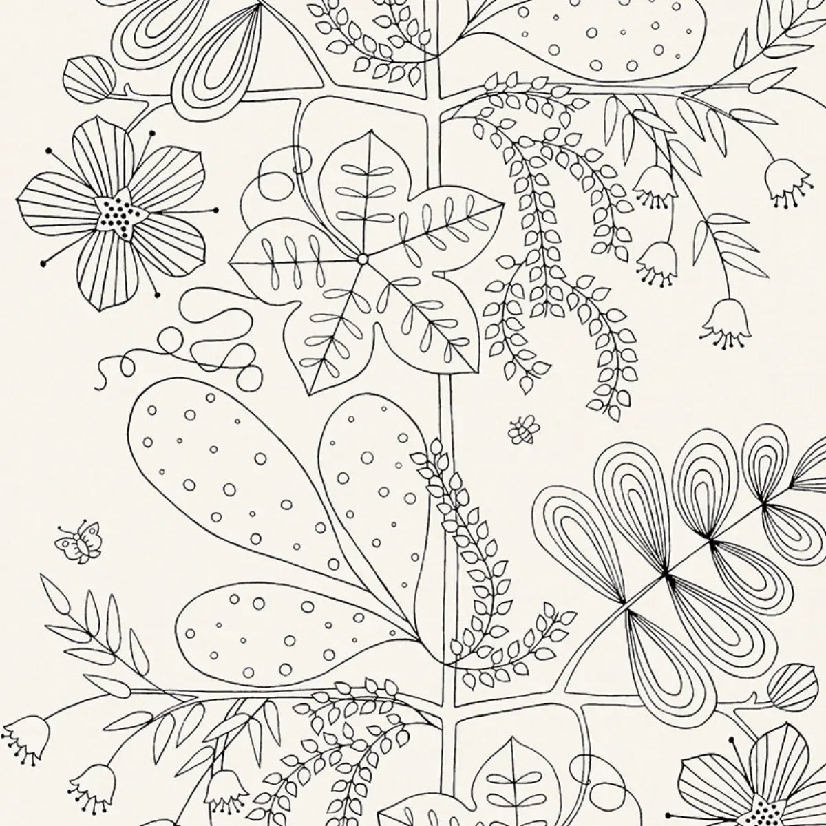Blommen - Noir / Blanc - Schumacher 5007490 Wallcovering - Schumacher Wallpaper
