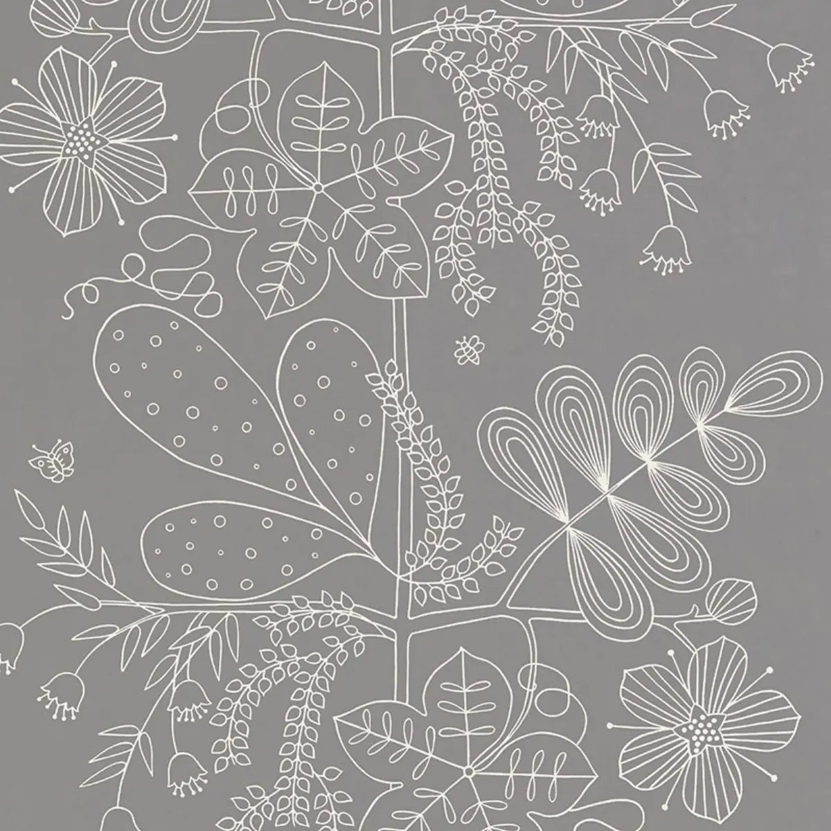 Blommen - Smoke - Schumacher 5007491 Wallcovering - Schumacher Wallpaper